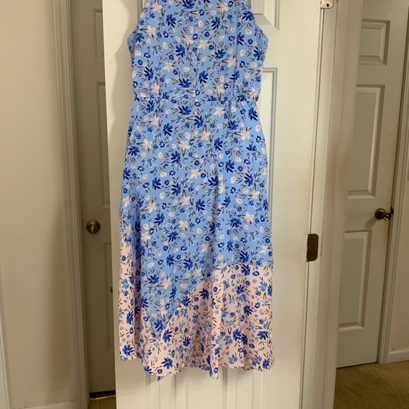 VINCE CAMUTO BLUE MULTICOLORED DRESS. SIZE- 10P - Picture 5 of 10